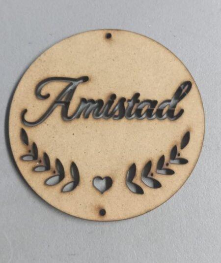 F00199 ETIQUETA CIRCULO LAURELES AMISTAD