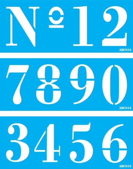 ABC016 NUMEROS ( 3 STENCILES ) 10 X 30