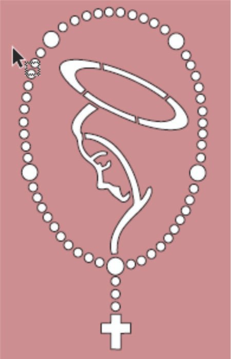 G046 ROSARIO Y VIRGEN 20 X 30