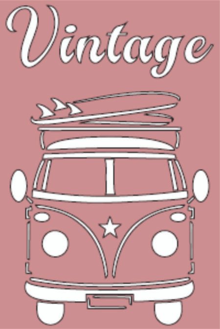 G077 CAMIONETA VOLSKWAGEN VINTAGE 20 X 30