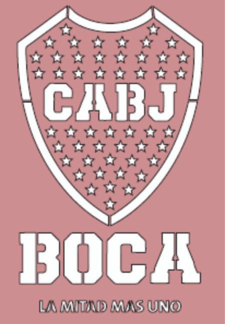 G084 ESCUDO DE BOCA LA MITAD MAS UNO 20 X 30