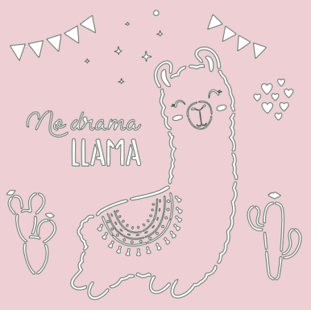 GD029 NO DRAMA LLAMA 30 X 30