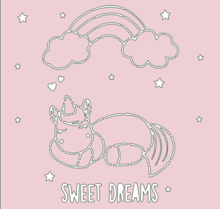 GD031 ARCO IRIS UNICORNIO SWEET DREAMS 30 X 30