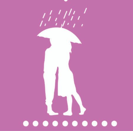 SA060PAREJA BAJO LA LLUVIA 15 X 15