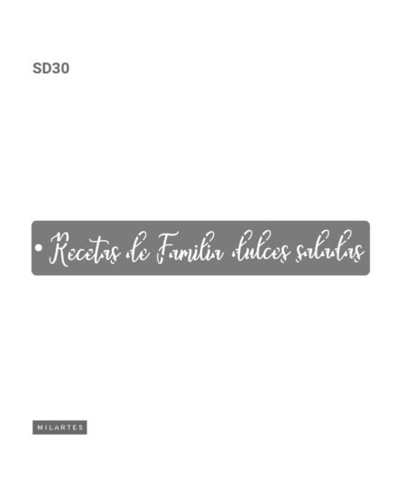 SD030 RECETAS DE FAMILIA 10 X 30