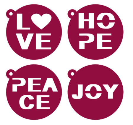 SET019 LOVE HOPE PEACE 10 X 10