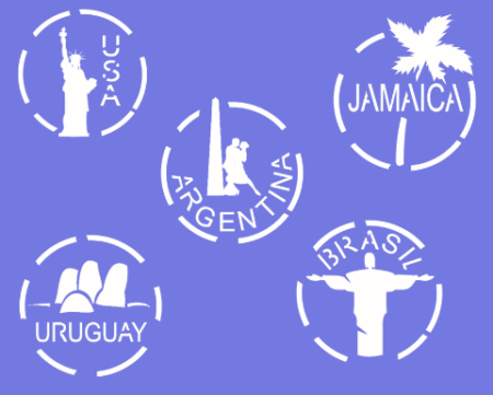 SH032 USA BRASIL URUGUAY ARGENTINA 15 X 20