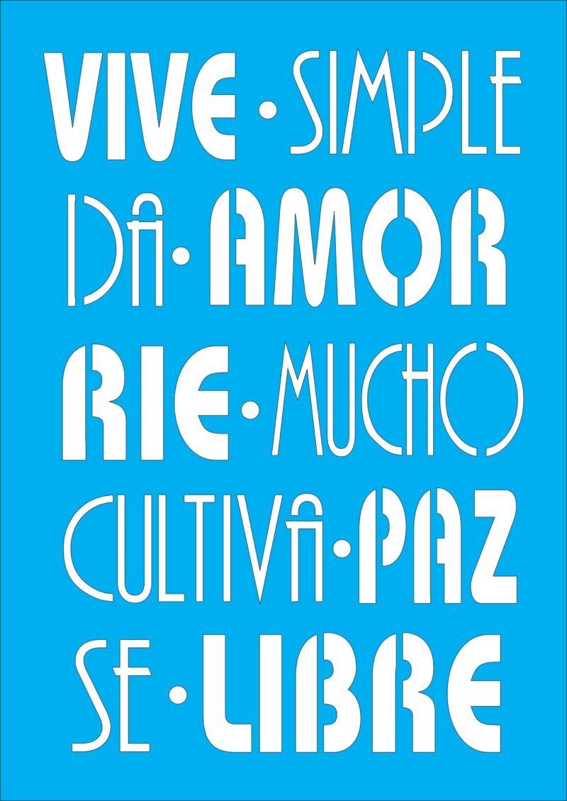 N0030 VIVE SIMPLE DA AMOR RIE MUCHO 20 X 30