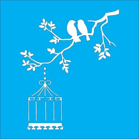 N0124 PAJAROS CON JAULA 20 X20