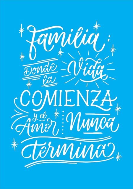 N0128 FAMILIA DONDE LA VIDA 20 X 300