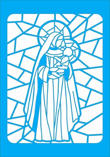 N0182 VITRAL DE LA VIRGEN 20 X 30