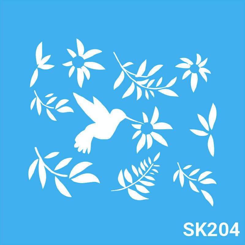 SK204 PICAFLOR FLORES HOJAS 10 X 10