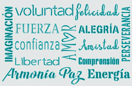 HN030 FRASES VOLUNTAD FELICIDAD FUERZA 15 X 20