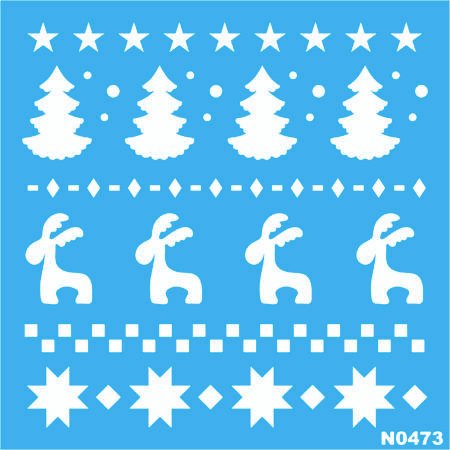 N0473 RENOS PINOS NAVIDENOS 20 X 20