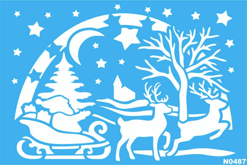 N0487 PAPA NOEL Y RENOS 20 X 30