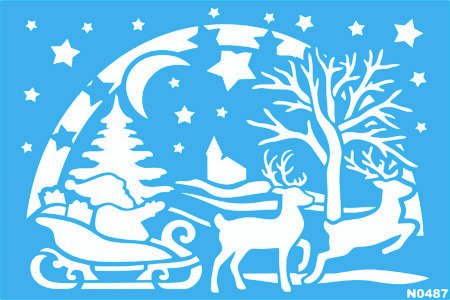 N0487 PAPA NOEL Y RENOS 20 X 30